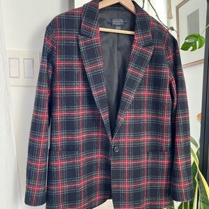 Pendleton Red and Black Plaid Blazer